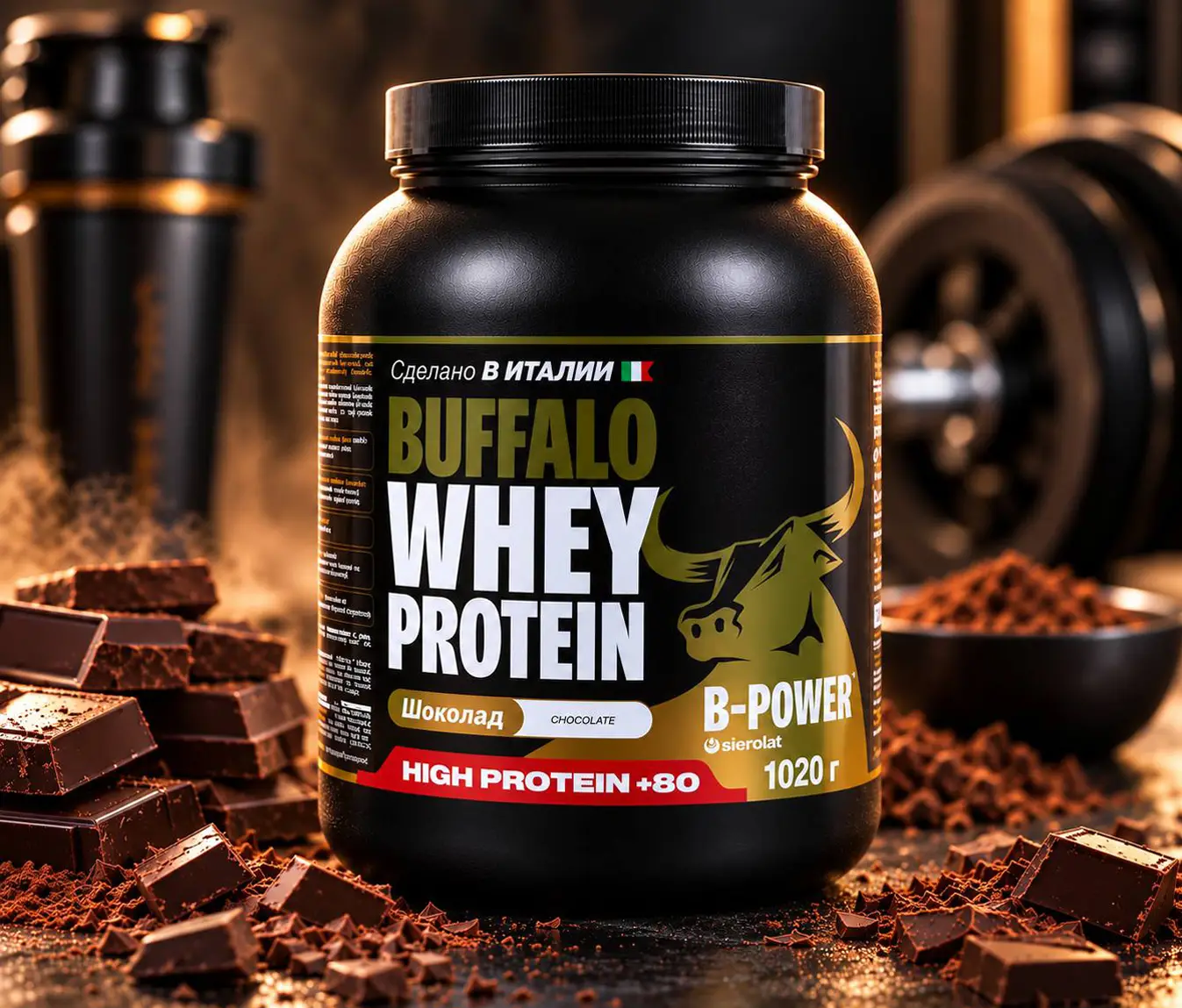 B-POWER Buffalo Protein, Шоколад, 1020г
