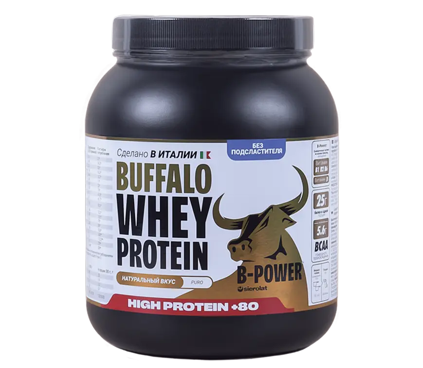 B-POWER Buffalo Protein, Натуральный без подсластителя, 750г